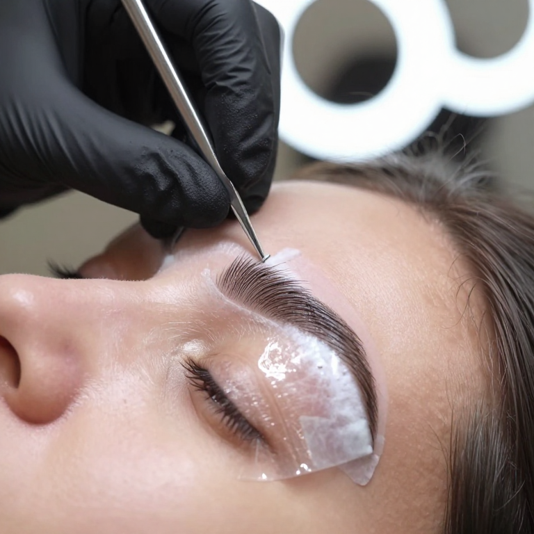 موادگذاری لیفت و لمینت ابرو در سالن زیبایی زلف